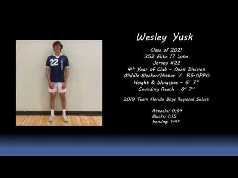 Wesley Yusk 2020 Volleyball Highlights - 6' 7" Middle 2021 - 352 Elite VB 17 Open