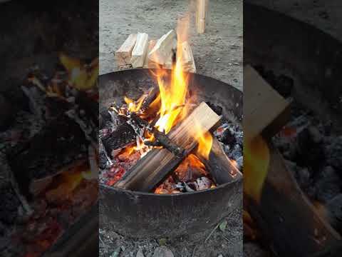 A fire in our campfire pit.