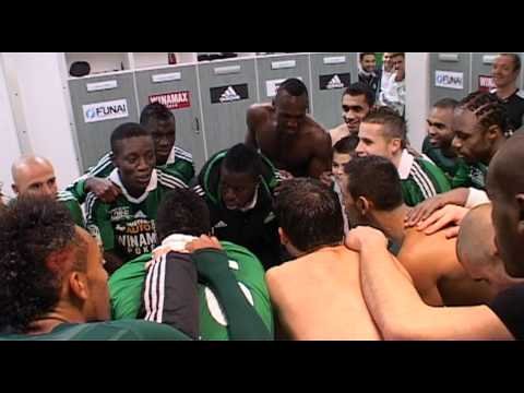 Joie des Verts après la victoire face à Caen