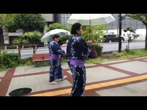 Sumo Wrestlers going to Work Early Morning
