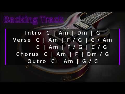 80s Rain Pop Rock Ballad Guitar Backing Track | C Major | 82 BPM