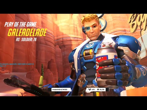 Gale Top 500 Carry Soldier 76 - POTG! 36 elims! [ Overwatch Season 31 ]