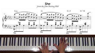 She from the film "Notting Hill" Piano Tutorial