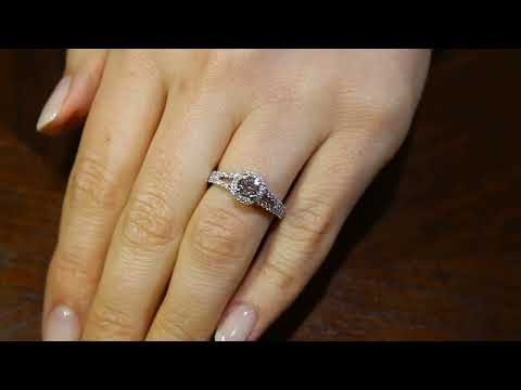 Double Band Halo Engagement Ring (Rhona)