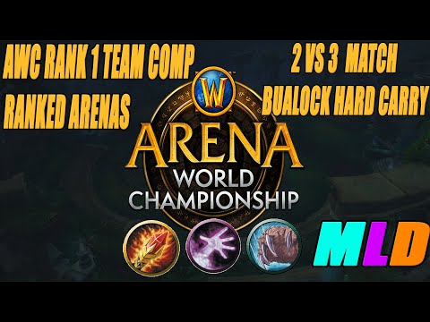 AWC 2021 Rank 1 TEAM Comp Destruction Warlock, Frost Mage, Restoration Druid 3v3 Ranked Arenas 2vs3!