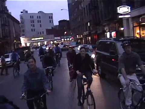 1999 05 Critical Mass - Bicycle Cops ride with cyclists