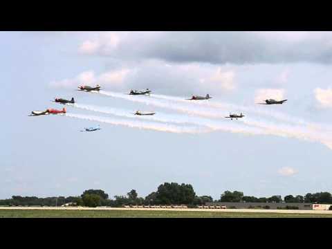 EAA AirVenture Oshkosh 2014 - Warbirds - Red Star Mass Formation Parade Pass