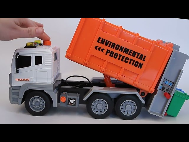 Мусоровоз Lanson Toys инерционный световые звуковые эффекты 1:12 с 3лет - видео