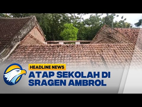 Atap Sekolah Madrasah di Sragen Ambrol