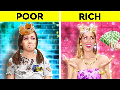 HOW TO BECOME A PRINCESS? || Rich vs Poor Creative Parenting Hacks! DIY Ideas by 123 GO!