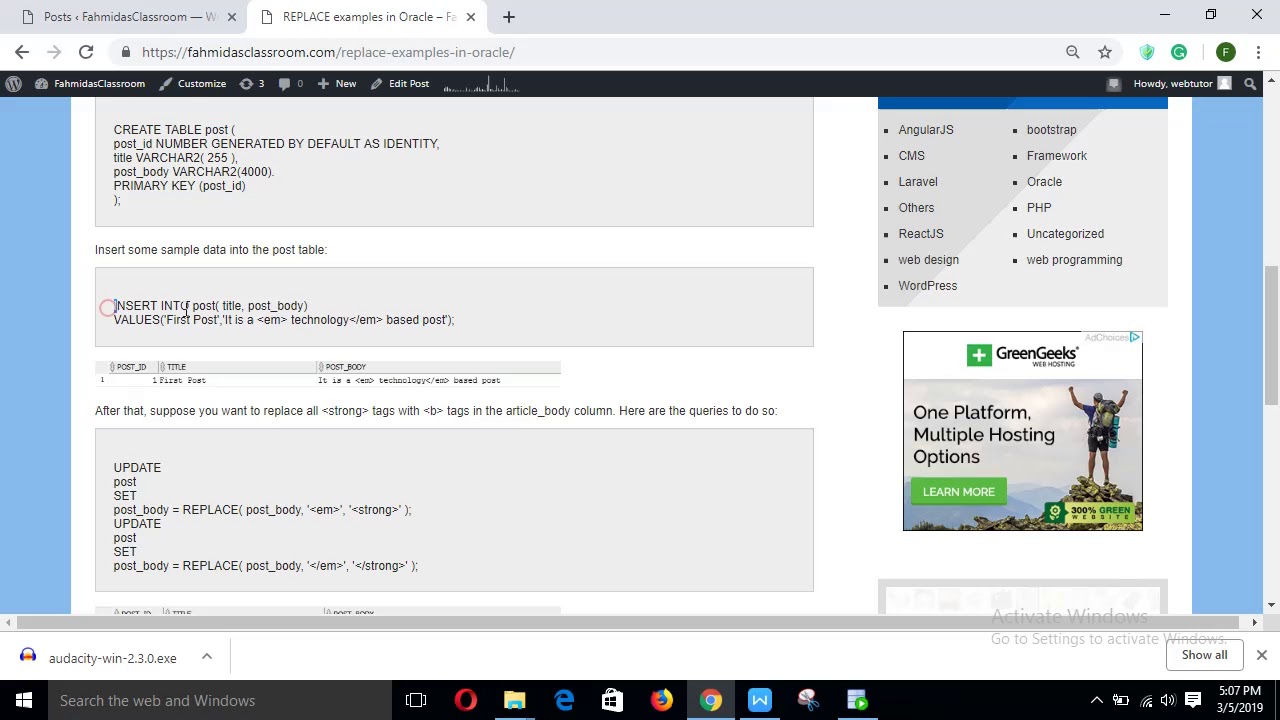 oracle replace function