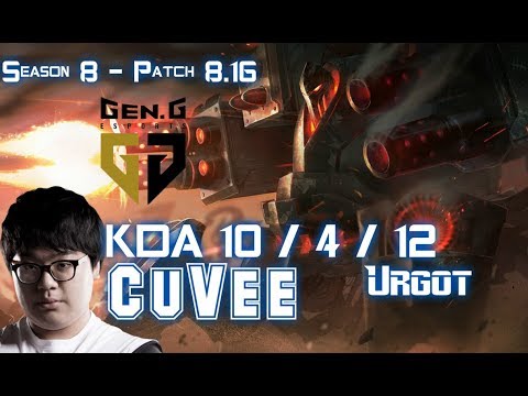 GEN CuVee URGOT vs GANGPLANK Top - Patch 8.16 KR Ranked