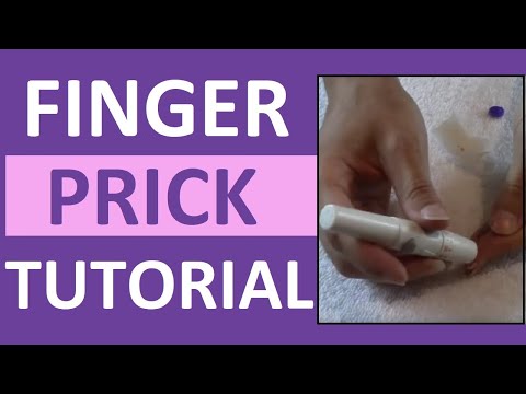 How to prick finger tips with a lancet device for checking a...
