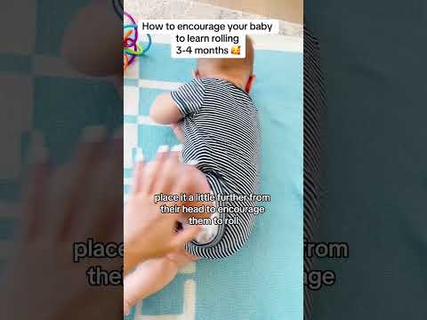 3 steps that will teach your baby how to ROLL OVER 😍  #baby #babymilestones #babylearning #babies