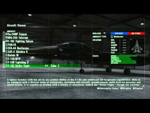 Ace Combat Assault Horizon - All Planes