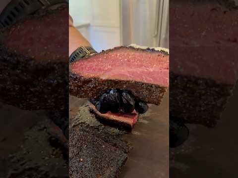 Homemade pastrami. One of my favorite things to make and eat #bbq #texasbbq #brisket #pastrami