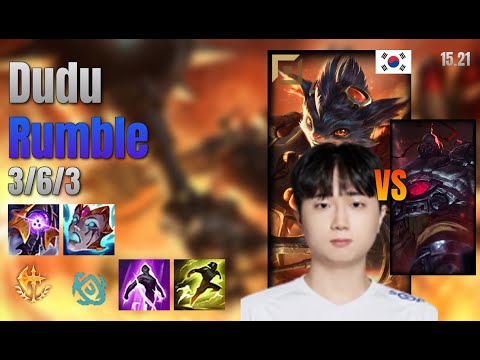 Dudu Top Rumble vs Sion lol KR solo rank Full Game 15.21 | 두두 럼블 vs 사이온