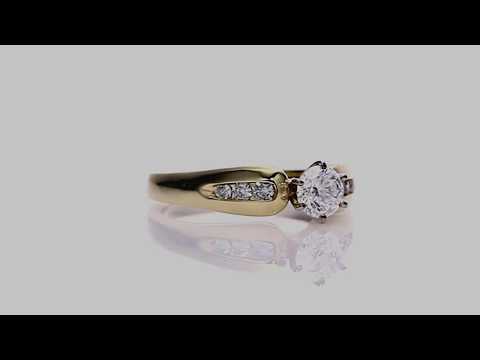 0.66 Ct. Round Graduated Channel Engagement Ring - TwoBirch - TB-ENG-287-YG-CH