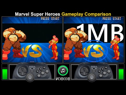 [1MB] Marvel Super Heroes (Sega Saturn vs Sega Saturn) Gameplay Comparison