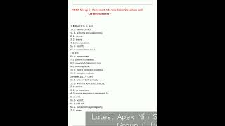 Latest Apex Nih Stroke Scale Nihss Group C Patients 1 6 Exam Questions And Correct Answers  video