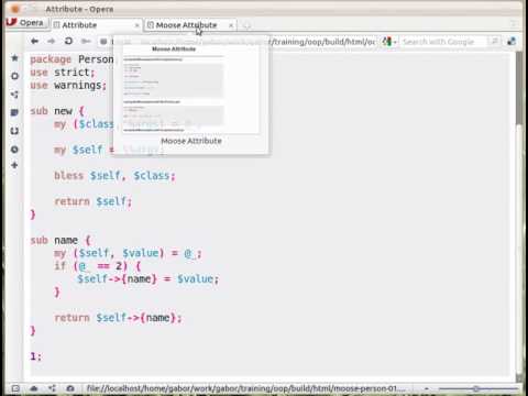 Core Perl OOP: attributes, getter - setter