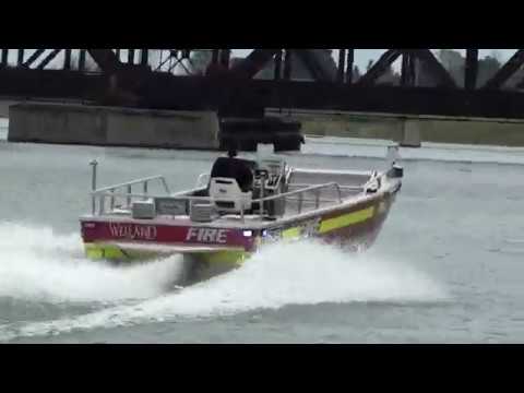 WFES rescue boat     landing craft gate demo