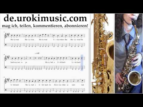 Saxophonunterricht Tenor Mary Had A Little Lamb Noten Lernen Teil#2 um-b995
