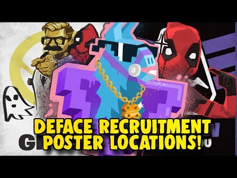 DEADPOOL |  WEEK 6 CHALLENGES | FIND BIG BLACK MARKER & RECRUITMENT POSTER LOCATIONS! | FORTNITE