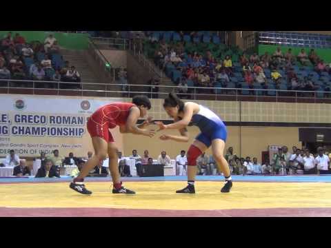 Asian cadet FS & GR 2015 : 70kg Gold IND vs MGL Divya vs Byambadroj