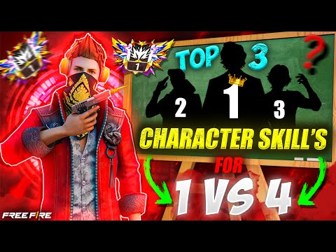 Top 3 Secret 🤫 Character Skills For 1 VS 4 | Free Fire Pro Tips & Tricks 🤯 | Jaswant Gamer