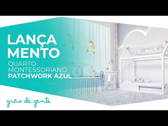 Quarto de Bebê Montessoriano Patchwork Azul - Grão de Gente