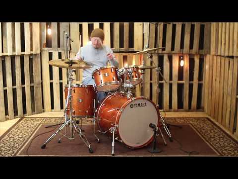 Yamaha Absolute Hybrid Maple Orange Sparkle Drum Set - 22,10,12,16