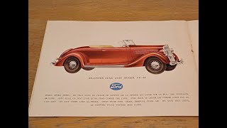 1935 French Ford Sales Brochure Model 48 V8 Flathead Early Vintage Classic Original Hot Rat Rod