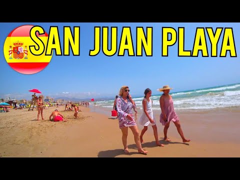 BEACH WALK 4K San Juan PLAYA ALICANTE Costa Blanca SPAIN Summer 2021