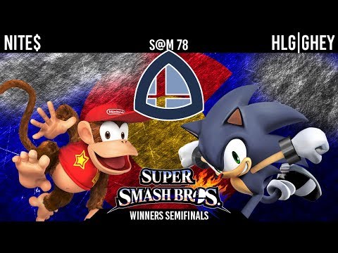 Sm4sh@Mines 78 - Nite$ (Diddy Kong, Sheik) Vs. HLG|Ghey (Sonic) - Winners Semifinals