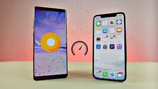 Samsung Galaxy Note 8 Android 8.0 Oreo vs iPhone X - Speed Test!