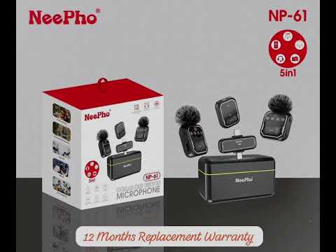 Neepho NP-61 Wireless Microphone | 5-in-1 Lavalier Mic for Type-C, iPhone & Camera | Best Mic 