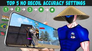 99% HEADSHOT RATE☠️ TOP 5  NO RECOIL ACCURACY SETTINGS😳 LIKE BRAZILIAN PLAYERS 🇧🇷 | Free Fire
