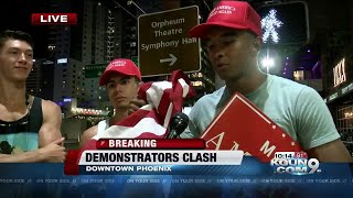 Phoenix protests after President Trumps speech Tru