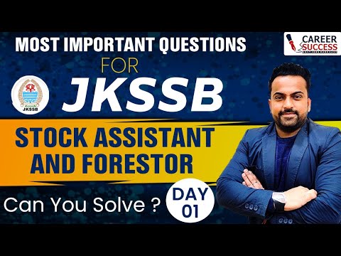 Jkssb Stock Asst &amp; Forestor || Most Expected Question || Can you solve?