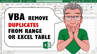Excel VBA Code to Remove Duplicates from Range or Excel Table