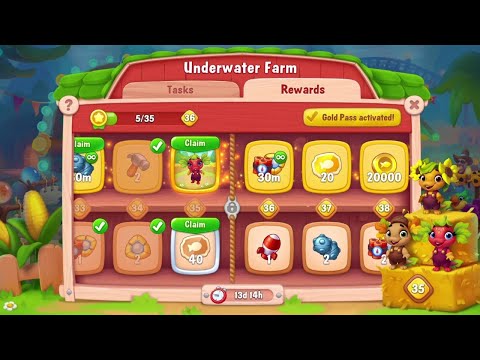 @Fishdom Win Strikes Level 8517 - 8524. Underwater Farm Level 35 Unlocked. Got New Fish.