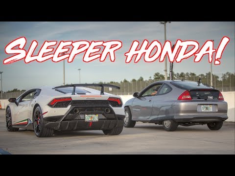 Thumbnail for $7000 Sleeper Honda Hybrid Surprises Supercars! Lamborghini - GTR - Z06 Corvette by Honda Insight