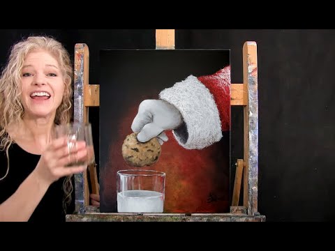 Learn How to Paint "SANTA'S SNACK" with Acrylic Paint - Paint and Sip at Home - Step by Step Lesson