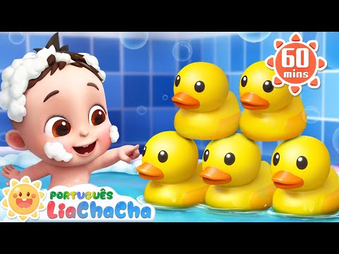 Um Banho de Espuma com Cinco Patinhos🫧 | Canção do Banho | Bom Hábito | Músicas Infantis | LiaChaCha