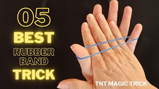 TOP 5 Best Rubber Band Magic Tricks. Tutorial School tricks for beginner.