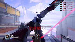 【Overwatch】ハンゾーでヘッショ11連続（仮想空間）