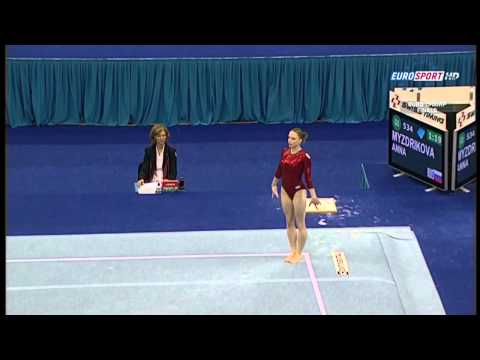Anna Myzdrikova FX EF 2010 Europeans