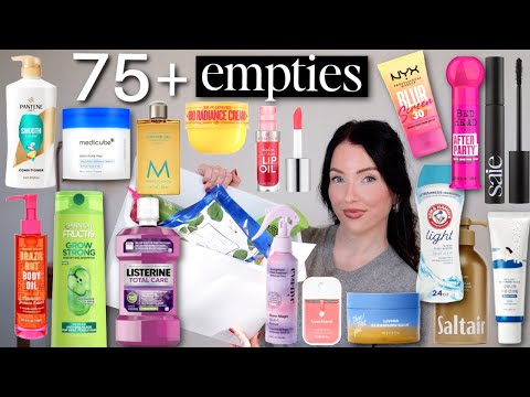 75+ products I've used up! biggest EMPTIES ever...would I repurchase?