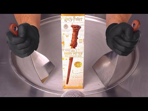 Magic Harry Potter Milk Chocolate Wand - Ice Cream Rolls | oddly satisfying Food Transformation ASMR
